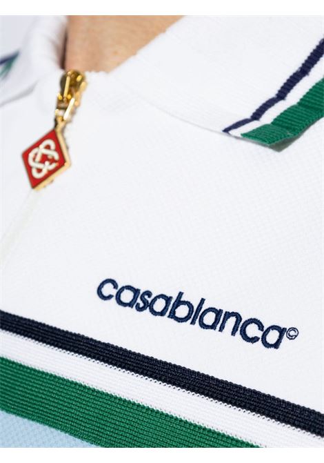 Felpa con zip e dettaglio logo in celeste e bianco Casablanca - uomo CASABLANCA | MPF24JTP25601PLBL
