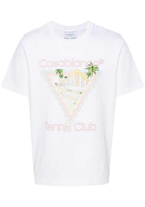 T-shirt a maniche corte Tennis Club in bianco Casablanca - unisex CASABLANCA | MPF24JTS00104WHT