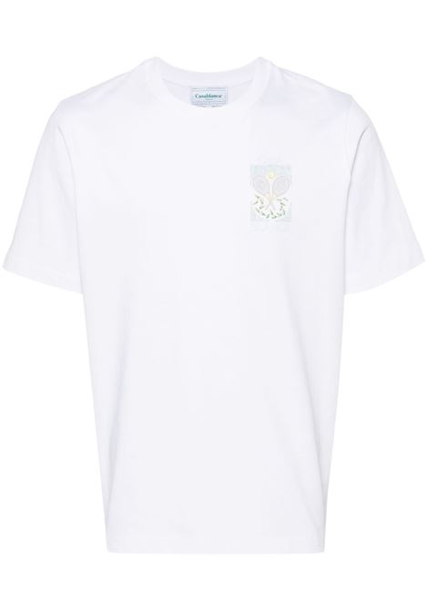 T-shirt a maniche corte Tennis pastelle in bianco Casablanca - unisex CASABLANCA | MPF24JTS00106WHT