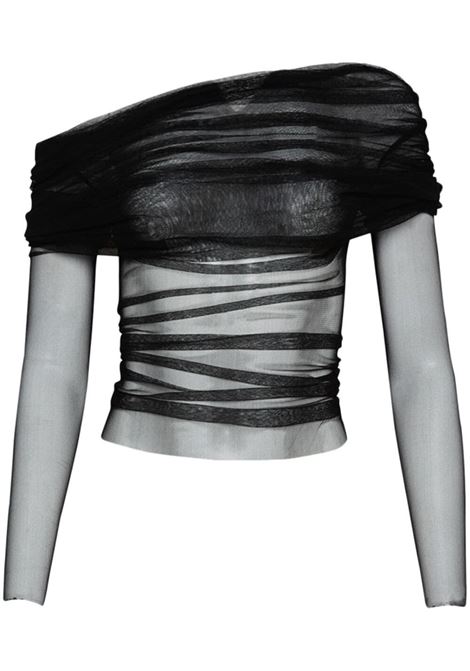 Black veiled silk top Christopher Esber - women CHRISTOPHER ESBER | Top | 22041008BLK