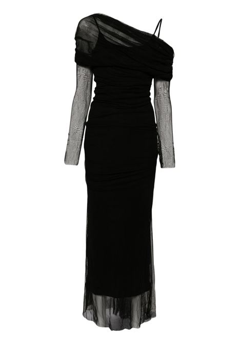 Abito midi con spalle scoperte in nero Christopher Esber - donna CHRISTOPHER ESBER | Abiti | 24013144BLK