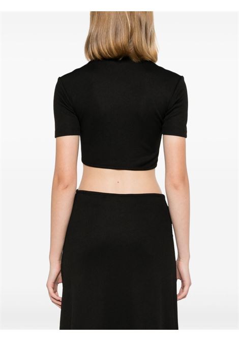 Black cut-out ribbed crop top Christopher Esber - women CHRISTOPHER ESBER | 24021177BLK