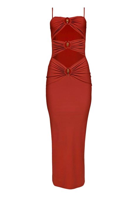 Abito Crystal Orbit con dettaglio cut-out in rosso Christopher Esber - donna