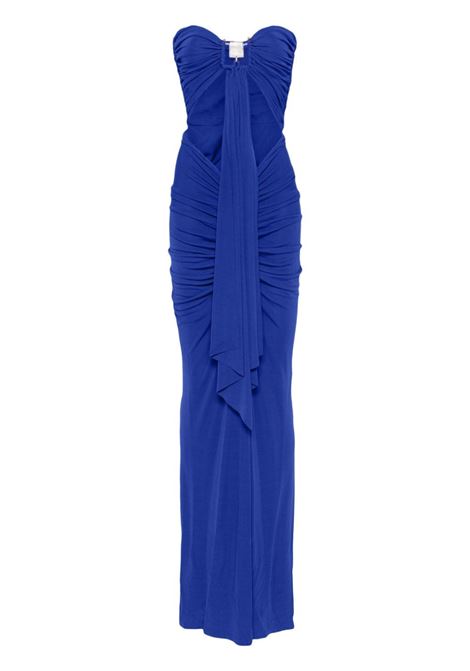 Royal blue Ruched maxi dress Christopher Esber - women  CHRISTOPHER ESBER | Dresses | 24033064SDLT