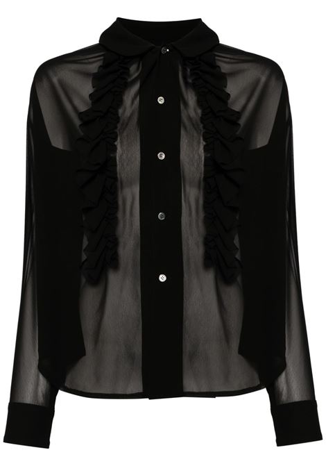 Blusa semi trasparente in nero Comme Des Garcons - donna