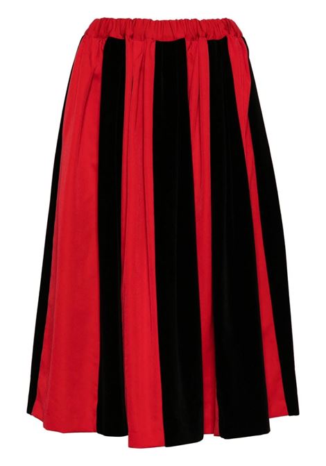 Gonna bicolore in rosso e nero Comme des garcons - donna