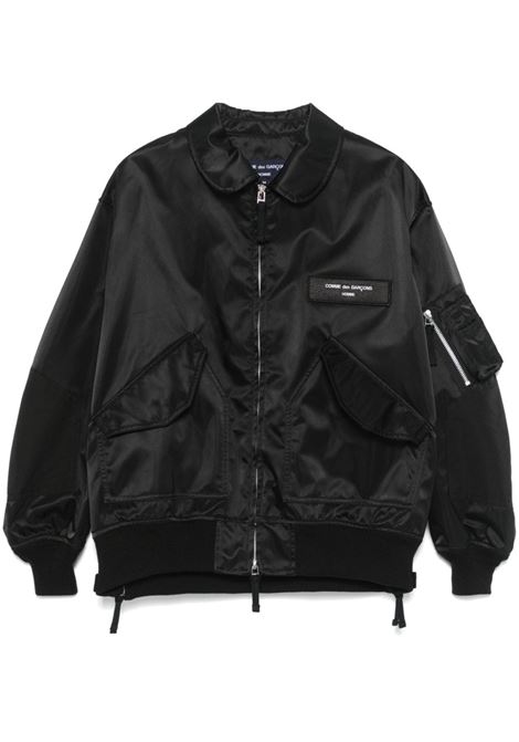 Bomber con effetto satinato con logo in nero Comme Des Garcons Homme - uomo COMME DES GARCONS HOMME | Capispalla | HNJ0061