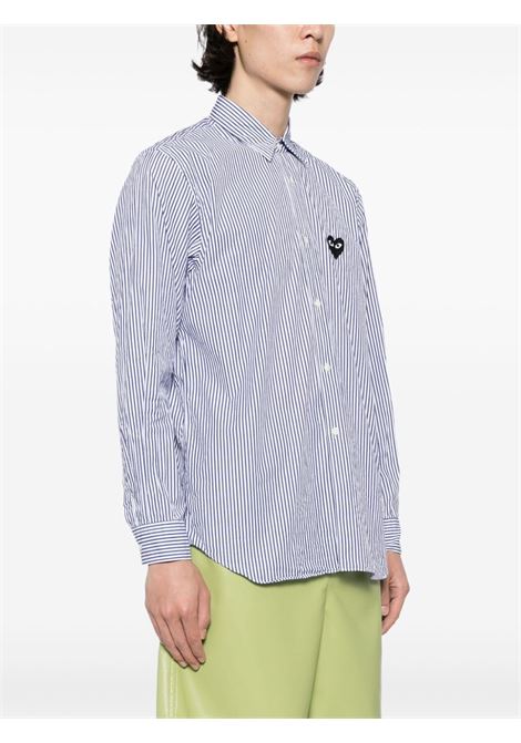 Camicia con applicazione in blu Comme des garcons play - uomo COMME DES GARCONS PLAY | AXB0180511