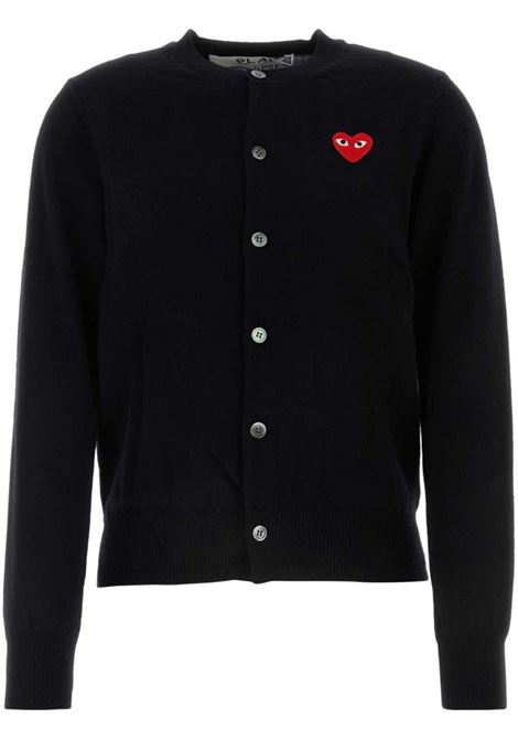 Cardigan con logo a cuore in nero Comme des garcons play - uomo COMME DES GARCONS PLAY | AXN0070511