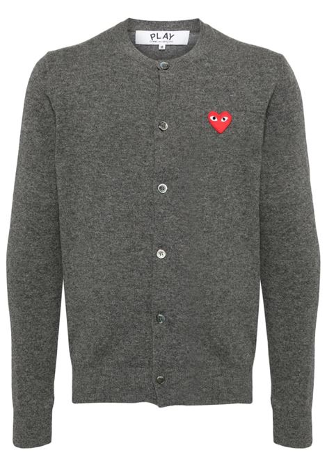 Grey heart logo-patch cardigan Comme des garcons play - men COMME DES GARCONS PLAY | Sweaters | AXN0070513