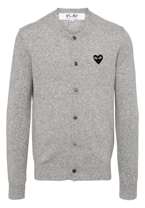 Grey heart logo-patch cardigan Comme des garcons play - men COMME DES GARCONS PLAY | Sweaters | AXN0230512