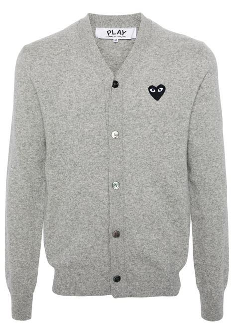 Cardigan con effetto mélange in grigio Comme des garcons play - uomo COMME DES GARCONS PLAY | AXN0240512