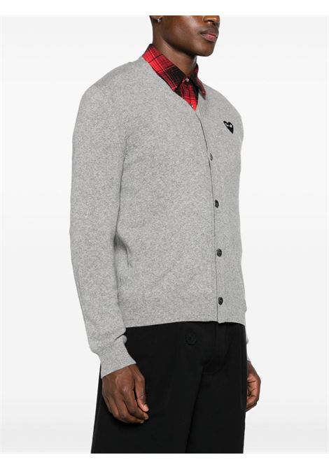 Cardigan con effetto mélange in grigio Comme des garcons play - uomo COMME DES GARCONS PLAY | AXN0240512