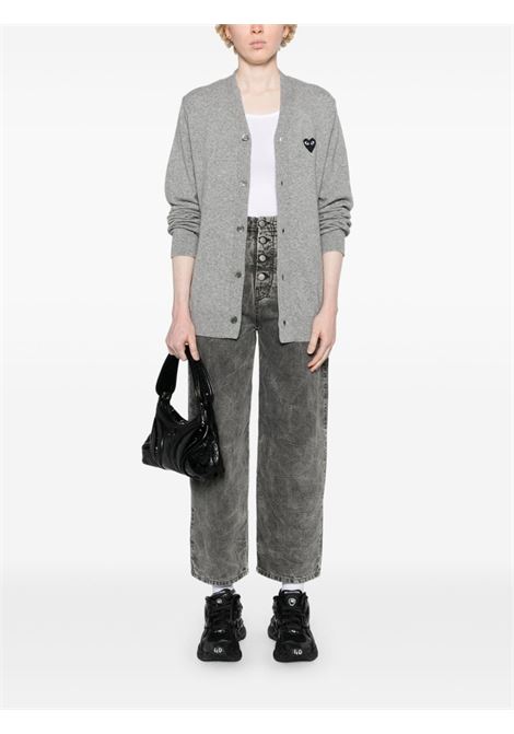 Cardigan con effetto mélange in grigio Comme des garcons play - uomo COMME DES GARCONS PLAY | AXN0240512