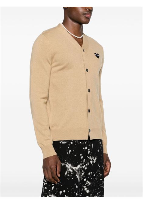 Cardigan con effetto mélange in marrone Comme des garcons play - uomo COMME DES GARCONS PLAY | AXN0240513