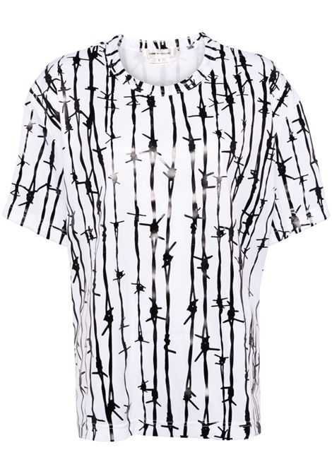 White and black graphic-printed t-shirt Comme Des Garcons - women COMME DES GARCONS | T-shirt | GNT0141