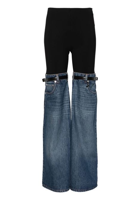 Blue and black Hybrid denim-panels jeans Coperni - women COPERNI | COPP24252BLKBL