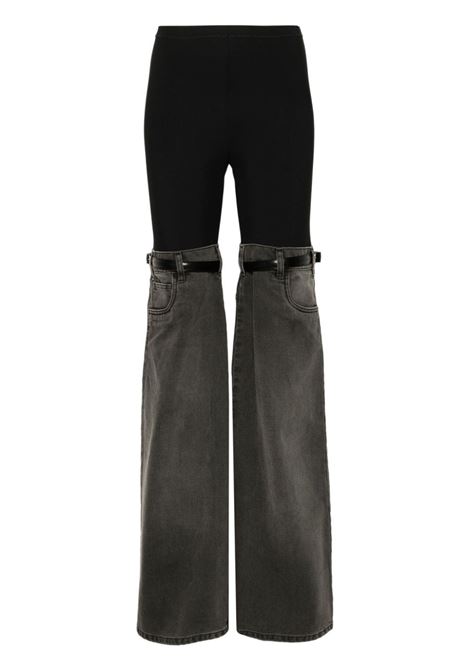 Blue and grey Hybrid denim-panels jeans Coperni - women COPERNI | COPP24F2004BLKGRY