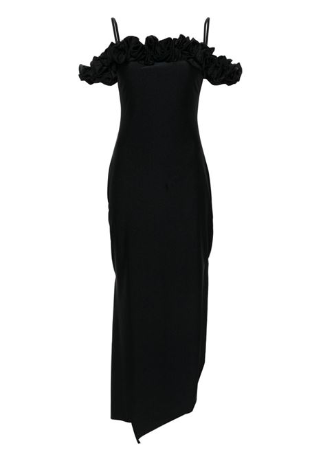 Abito midi con ruches in nero Coperni - donna