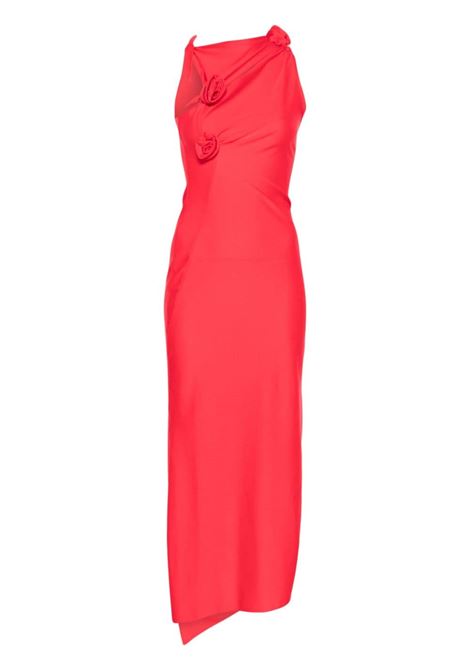 Red floral-appliqu? asymmetric gown Coperni - women