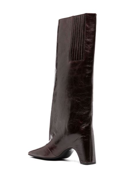 Brown Bridge 100mm leather boots Coperni - women COPERNI | COPSH03403BRWN