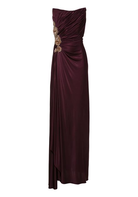 Sangria purple Elettra gown Costarellos - women COSTARELLOS | Dresses | PF2441SNGR