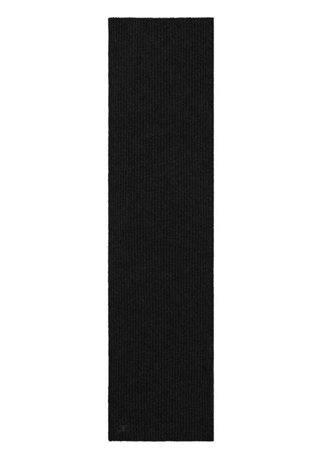 Black ribbed wool scarf Courr?ges - unisex COURRÈGES | 324MEC023FI00629999
