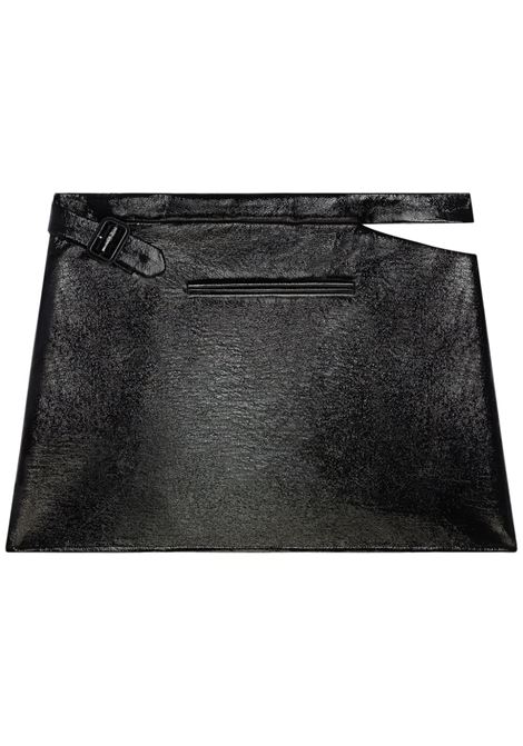 Minigonna a trapezio effetto glossy in nero Courrèges - donna COURRÈGES | Gonne | 424CJU198VY00149999