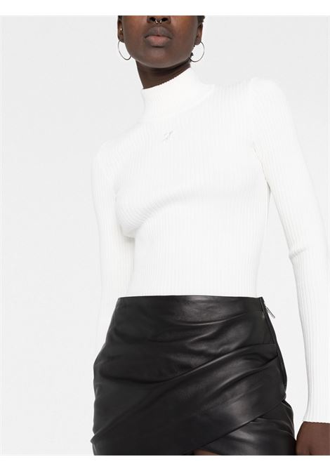 White roll-neck knitted top Courr?ges - women  COURRÈGES | PERMPU022FI00010001