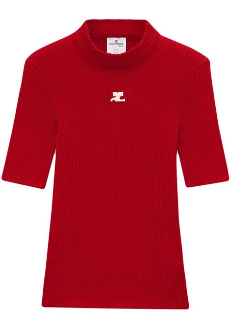 Top lavorato a maglia Reedition in rosso - COURREGES -  donna COURRÈGES | Top | PERMPU026FI00014034