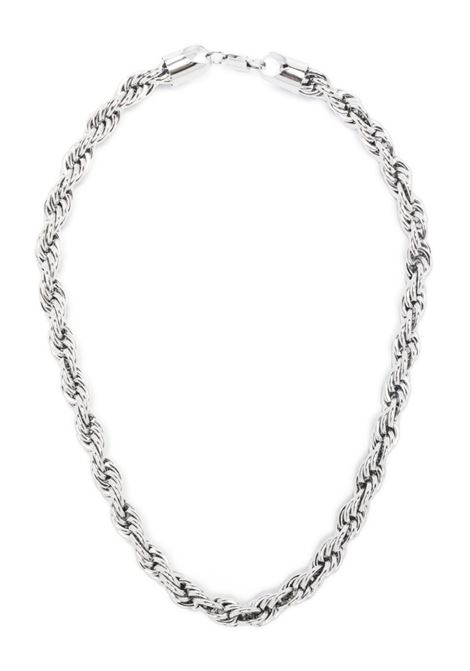 Silver 90's rope-chain metal necklace Darkai - unisex