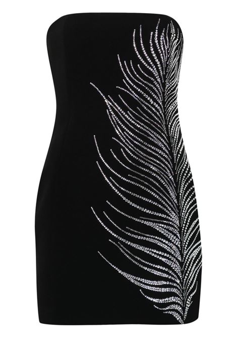 Black crystal-feather bustier mini dress David Koma - women DAVID KOMA | Dresses | PF24DK05DABLKSLVR