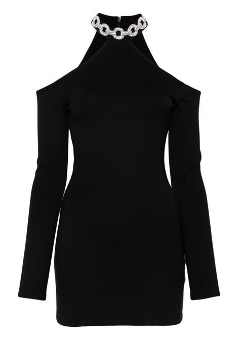 Black crystal-chain mini dress David Koma - women