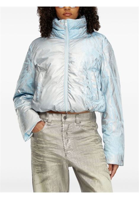 Light blue and silver W-Himsy puffer jacket Diesel - women DIESEL | A145500QJAN01