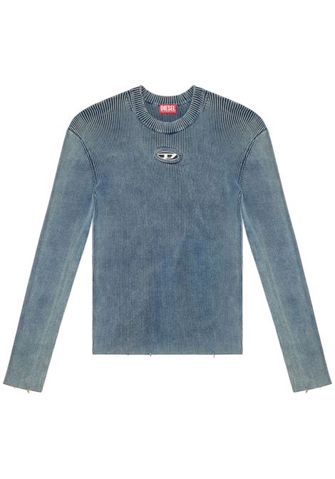 Blue logo-detail long-sleeved t-shirt Diesel - men 