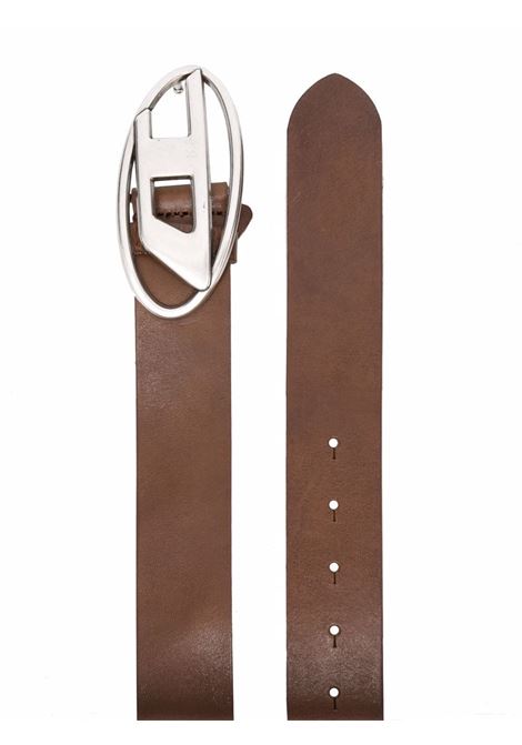 Brown 1DR logo-buckle leather belt Diesel - men DIESEL | X08516PR666T2348