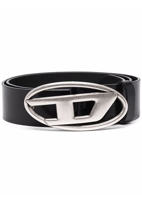 Black 1DR logo-buckle leather belt Diesel  - men DIESEL | X08516PR666T8013