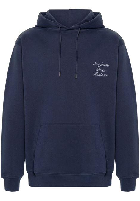 Felpa Le Hoodie Slogan Calligraphy con cappuccio in blu Drôle de monsieur - uomo DRÔLE DE MONSIEUR | Felpe | EHO168CO127NY