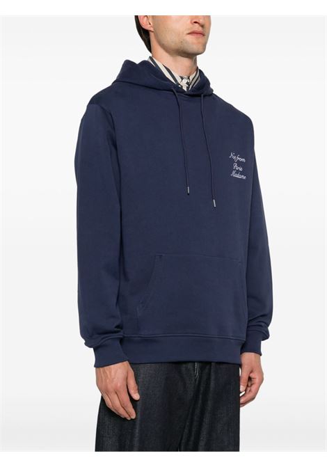 Felpa Le Hoodie Slogan Calligraphy con cappuccio in blu Drôle de monsieur - uomo DRÔLE DE MONSIEUR | EHO168CO127NY