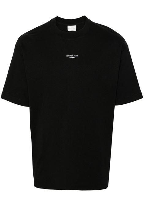 T-shirt con stampa in nero di Drôle De Monsieur - uomo DRÔLE DE MONSIEUR | PERMTS202CO002BL