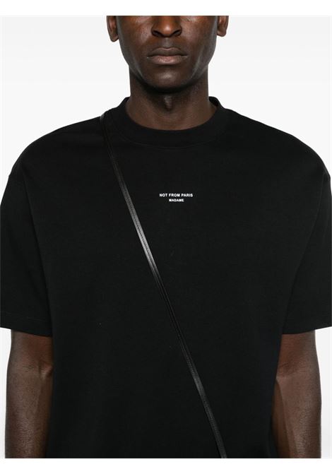 Black slogan-print T-shirt Dr?le De Monsieur - men DRÔLE DE MONSIEUR | PERMTS202CO002BL
