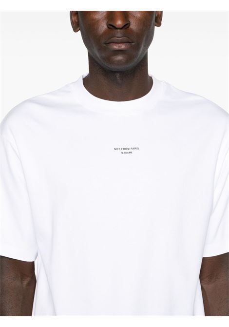 T-shirt con stampa in bianco di Drôle De Monsieur - uomo DRÔLE DE MONSIEUR | PERMTS202CO002OPW