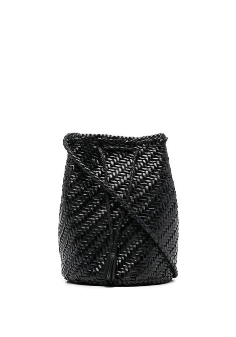 Borsa a spalla pompom in nero Dragon Diffusion - donna