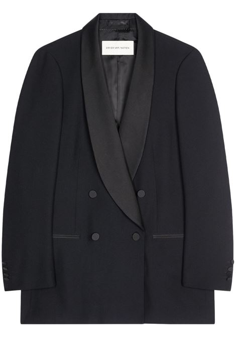 Black double-breasted tuxedo blazer DRIES VAN NOTEN - women DRIES VAN NOTEN | Blazers | 2420104119251900