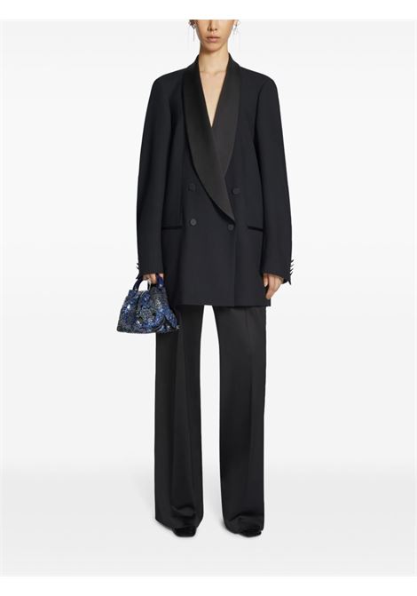 Black double-breasted tuxedo blazer DRIES VAN NOTEN - women DRIES VAN NOTEN | 2420104119251900