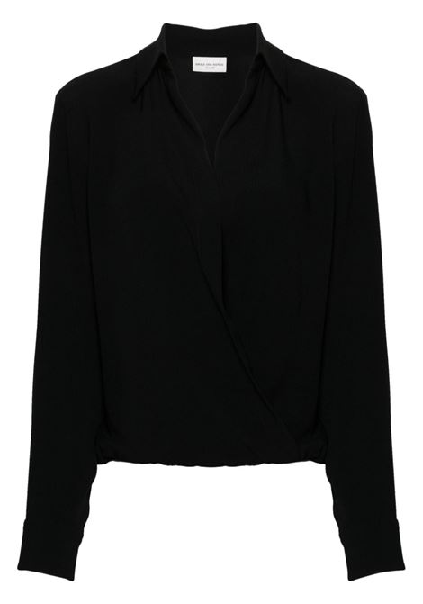 Black cedal wrap-design shirt Dries Van Noten - women  DRIES VAN NOTEN | Shirts | 2420107069067900