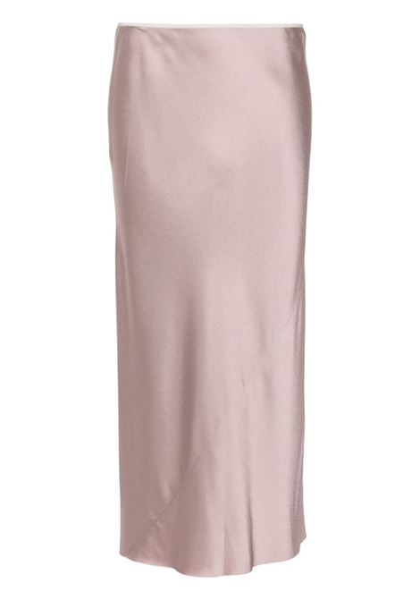 Gonna midi satinata sati in rosa Dries Van Noten - donna