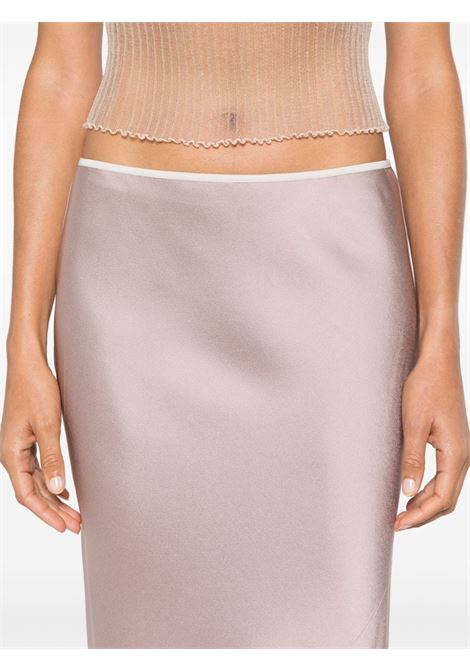 Pink sati satin-finish midi skirt Dries Van Noten - women  DRIES VAN NOTEN | 2420108029067313