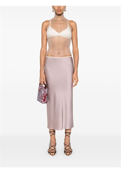 Pink sati satin-finish midi skirt Dries Van Noten - women  DRIES VAN NOTEN | 2420108029067313