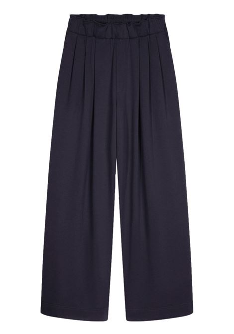 Pantaloni sportivi con pieghe in blu di DRIES VAN NOTEN - donna